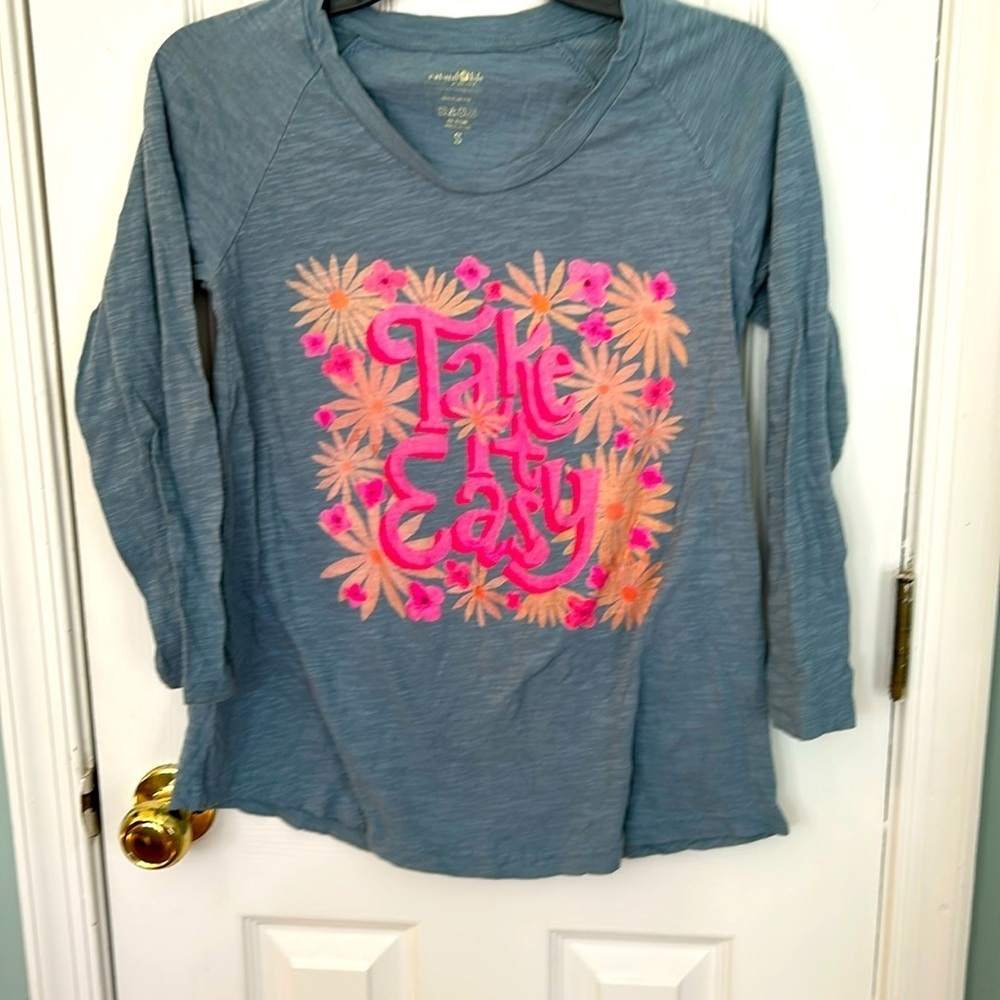 Take It Easy Long Sleeve Boho Tee Shirt - Picture 1 of 4